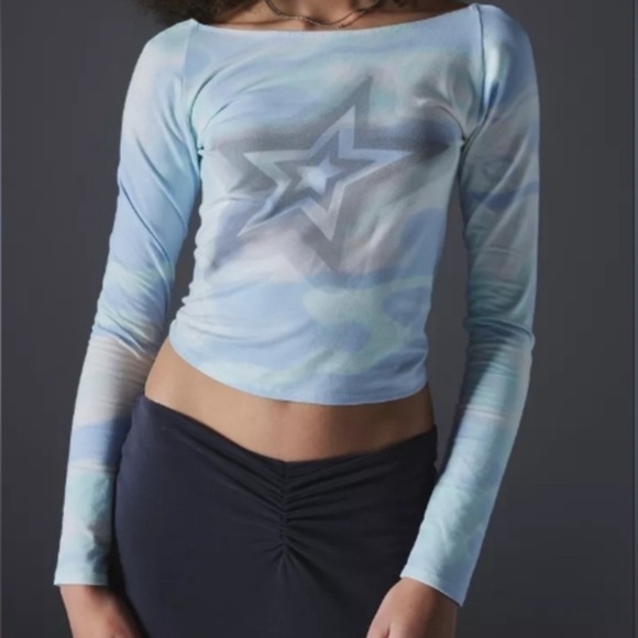 Silence + Noise Pastel Blue Star Blouse - Picture 4 of 8